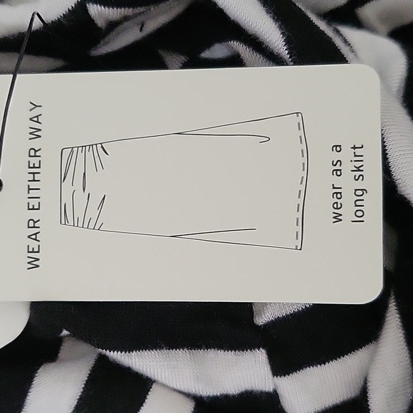 Caslon Convertible Long Skirt or Mid-Length Dress Black & White Stripe Size XSP - Picture 7 of 11